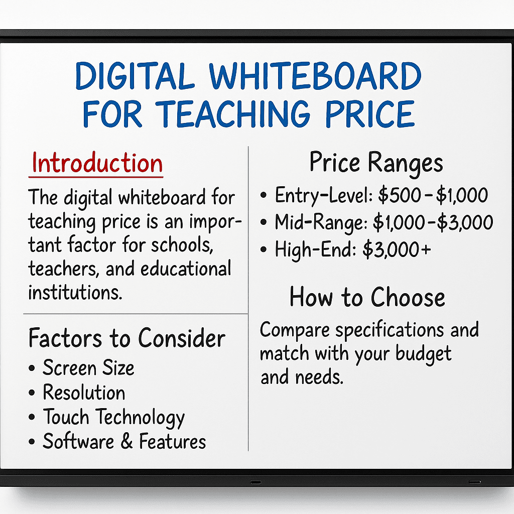 Introduction to Digital Whiteboard for Teaching Price